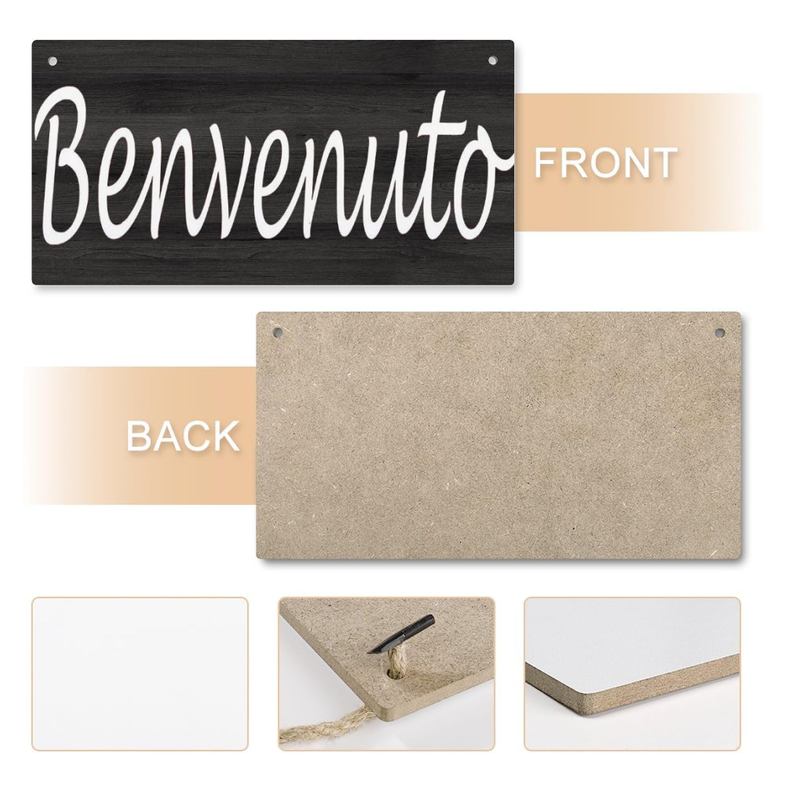 Amazon.com: Benvenuto Welcome Wood Sign Italian Welcome Wooden